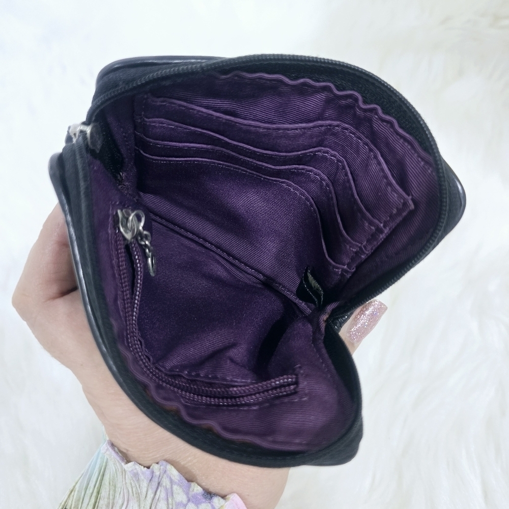 Coach Madison Signature Satin purple,white,gray and black wristlet . - Picture 10 of 13